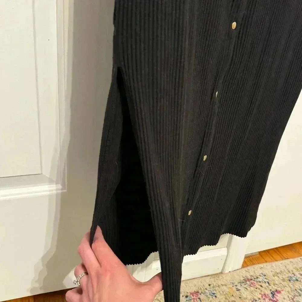 ASOS Black Maxi Dress With Square/Sweetheart  Neckline & Slits Women’s Size 16 - Picture 5 of 12